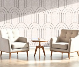 OPPIO Viltpaneel Beige - BAROK - 60x280 cm - Brandvertragend & Geluiddempend