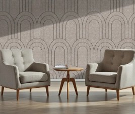 Oppio OPPIO Viltpaneel TAUPE - BAROK - 60x280 cm - Brandvertragend & Geluiddempend