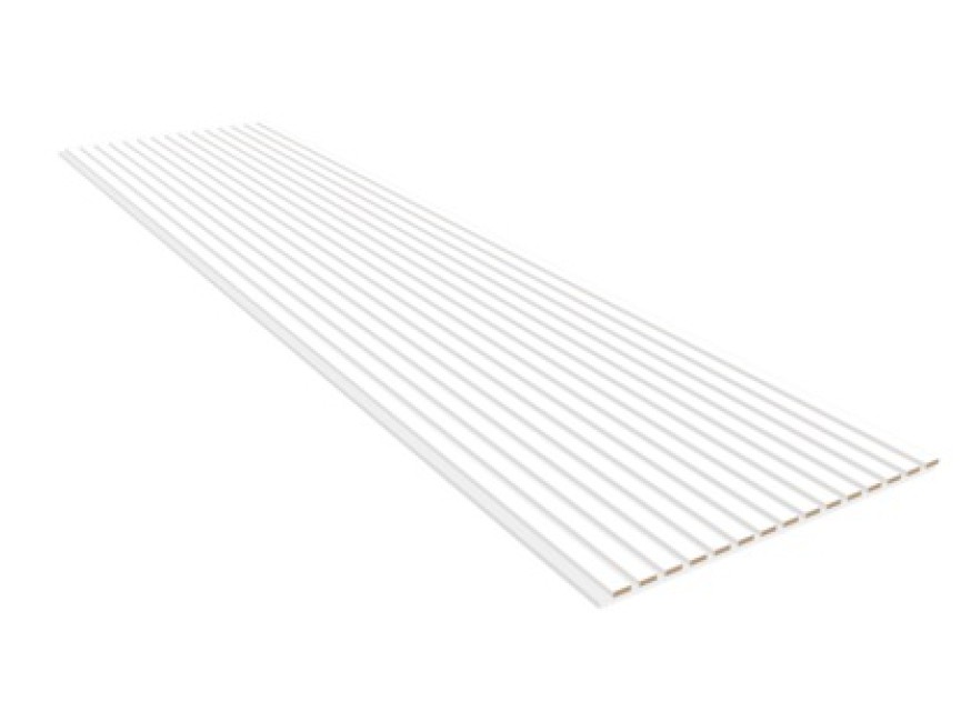 €37 PER PANEEL - 260x60 cm Wit Akoestische wand panelen lattenwand met Witte Vilt