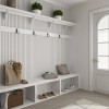 €37 PER PANEEL - 260x60 cm Wit Akoestische wand panelen lattenwand met Witte Vilt