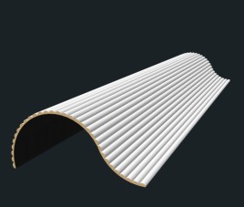 RONDE LATTEN - WIT akoestische wand panelen lattenwand met Vilt