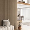 RONDE LATTEN - WALNOOT Eiken akoestische wand panelen lattenwand met Vilt