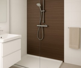 Oppio 120x280x0.8 cm - Houten Wandpaneel SMOKED AMBER - MES EN GROEF