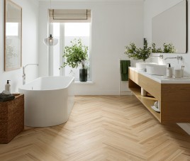 Porto Blonde Oak 10x60 - VISGRAAT ERAMISCH PARKET / Houtlook Tegels (1.03 m2 per pak )