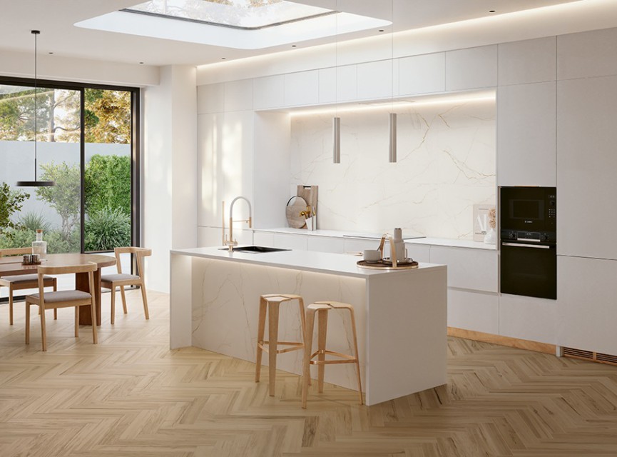 Porto Blonde Oak 10x60 - VISGRAAT ERAMISCH PARKET / Houtlook Tegels (1.03 m2 per pak )