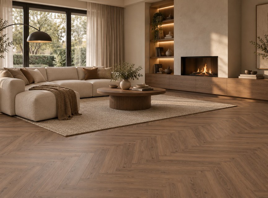 Porto Walnut Oak 10x60 - VISGRAAT KERAMISCH PARKET / Houtlook Tegels