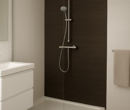 Oppio 120x280x0.8 cm - Houten Wandpaneel GRAPHITE GRAIN - MES EN GROEF