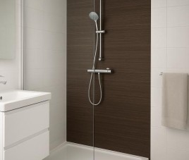 Oppio 120x280x0.8 cm - Houten Wandpaneel ESPRESSO ESSENCE - MES EN GROEF