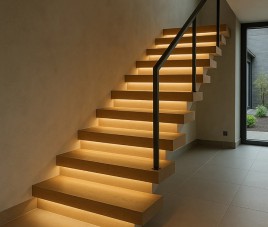 OPPIO Stootbord PVC Ral 9010 wit HOUTDECOR ( tbv 16 traptreden ) 