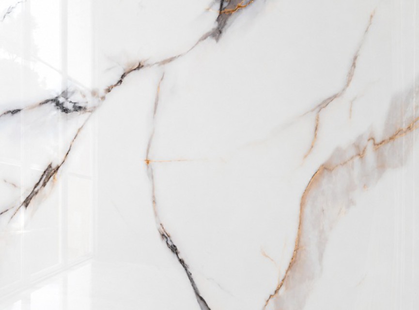Oppio €49 PER PANEEL - PVC Wandpaneel Calacatta Gold Hoogglans - 120x280x0,3 cm