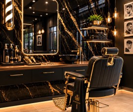 Oppio €67 PER PANEEL - PVC Wandpaneel Ceasar Black / Zwart Goud Hoogglans - 120x280x0,3 cm