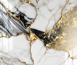 Oppio €67 PER PANEEL - 120x280x0,3 cm - PVC Wandpaneel Fantasy Gold - Hoogglans