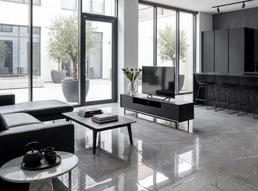 Latina Grey hoogglans 60x120 vloertegel en wandtegel