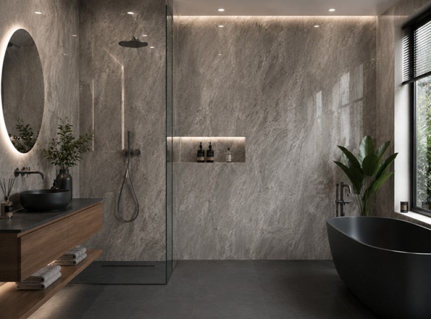 Oppio €57 PER PANEEL - 120x280x0,3 cm - PVC Wandpaneel Essenza - Hoogglans