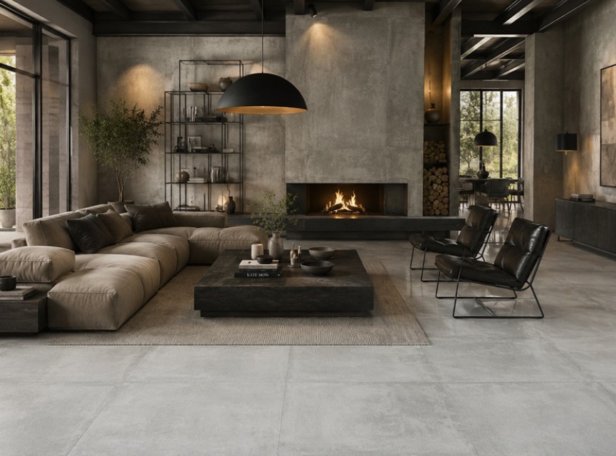 Latina Betonlook Grey 60x60 MAT Vloertegel en Wandtegel Woonkamer / Winkelruimte / Badkamer / Keuken