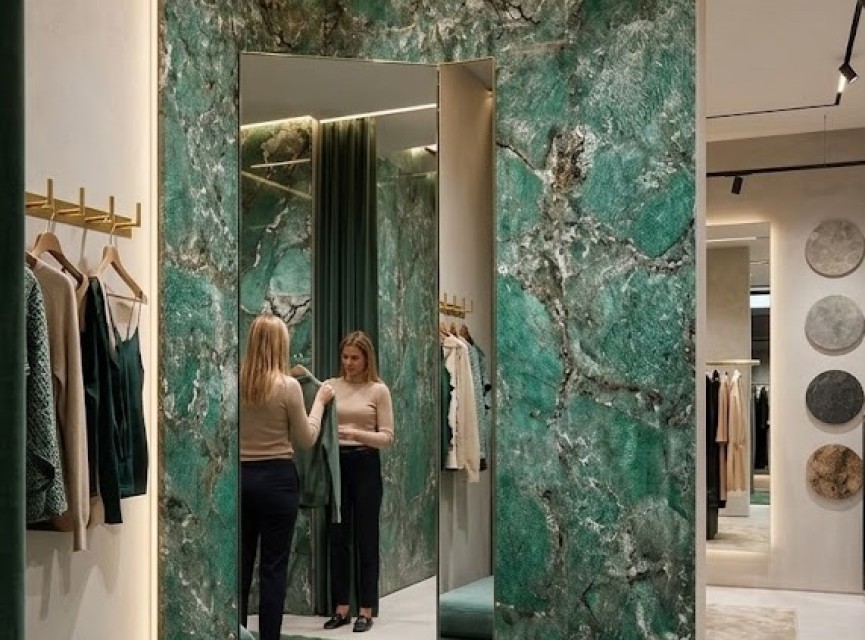 Oppio €69 PER PANEEL - 120x280x0,3 cm - PVC Wandpaneel ONYX Green - Hoogglans
