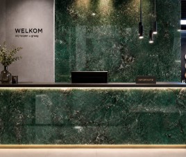 Oppio €69 PER PANEEL - 120x280x0,3 cm - PVC Wandpaneel ONYX Green - Hoogglans