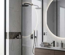 Oppio €69 PER PANEEL - 120x280x0,3 cm - PVC Wandpaneel PONERA Licht Grijs - Hoogglans