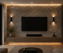 Oppio 3D XL TAUPE Rockstone Wandpaneel 60x120