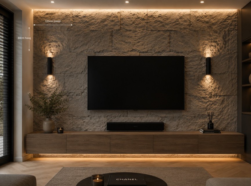 Oppio 3D XL TAUPE Rockstone Wandpaneel 60x120