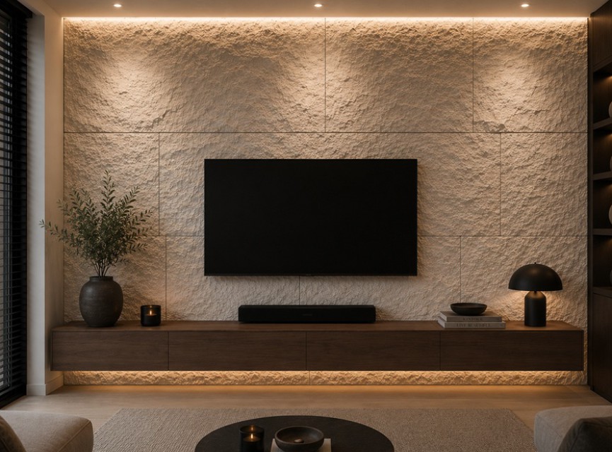 Oppio 3D XL WIT Rockstone Wandpaneel 60x120
