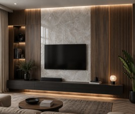 Oppio €57 PER PANEEL - 120x280x0,3 cm – Sardonyx PVC Wandpaneel Hoogglans