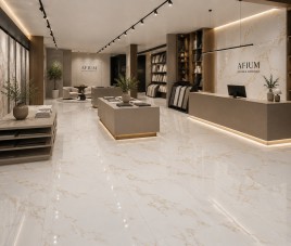 OPPIO Hoogglans GOLD Calacatta (NEO Carrara) 60x60 Vloertegel / Gepolijst En Gerectificeerd / Woonkamer / Badkamer / Winkelruimte