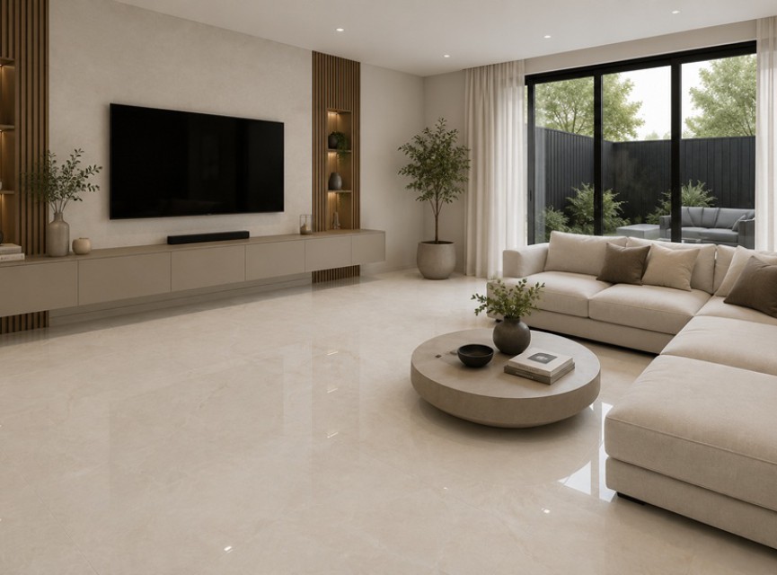 PORTO IVORY 60x60 Vloertegel / Gepolijst En Gerectificeerd / Woonkamer