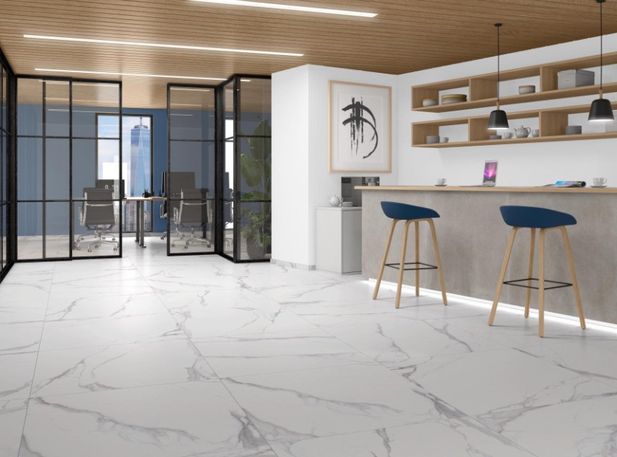 Palmier Portofino MAT marmerlook 100x100 Vloertegel en Wandtegel / Woonkamer / Slaapkamer / Badkamer En Winkelruimte