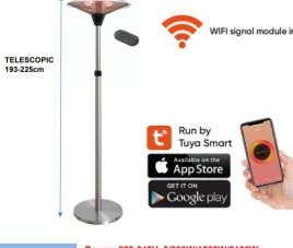 OPPIO Elektrische PRO Rond Terrasverwarmer 2100W ( STAAND ) - WIFI FUNCTIE