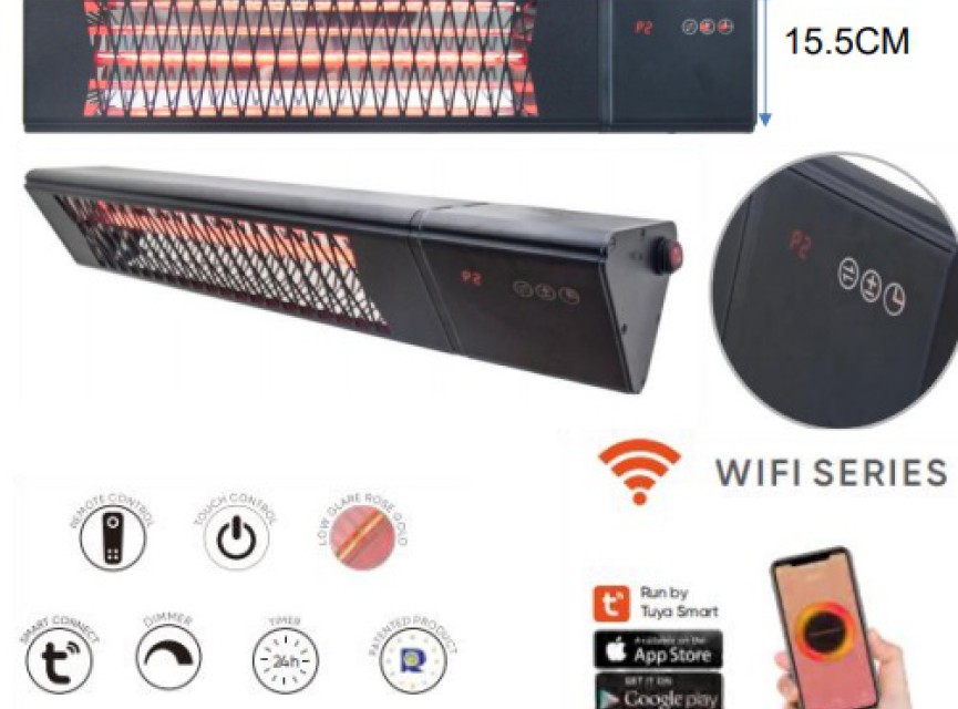 OPPIO Elektrische Terrasverwarmer 2500W - WIFI FUNCTIE