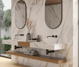 Oppio €59 PER PANEEL - PVC Wandpaneel Calacatta Gold Hoogglans - 120x280x0,3 cm