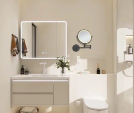 COSMO make-up spiegel (ZWART) Toilet / Badkamerspiegel met verlichting
