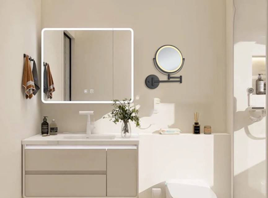 COSMO make-up spiegel (ZWART) Toilet / Badkamerspiegel met verlichting