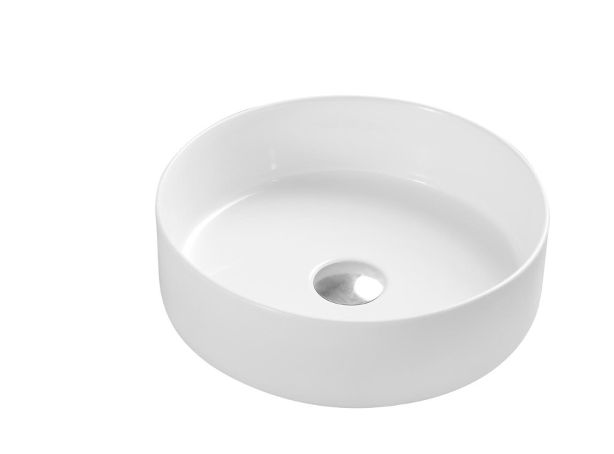 OPPIO - ROUND Hoogglans MAT WIT opbouw-waskom Ø=40 cm H=12cm