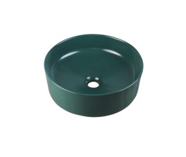 OPPIO - ROUND MAT BLACKISH GREEN opbouw-waskom Ø=37 cm H=12cm