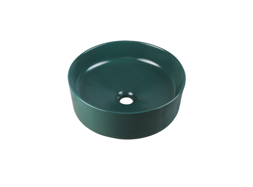 OPPIO - ROUND MAT BLACKISH GREEN opbouw-waskom Ø=37 cm H=12cm