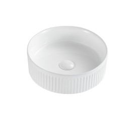 OPPIO - ROUND RIBD Hoogglans Wit opbouw-waskom Ø=36 cm H=12cm
