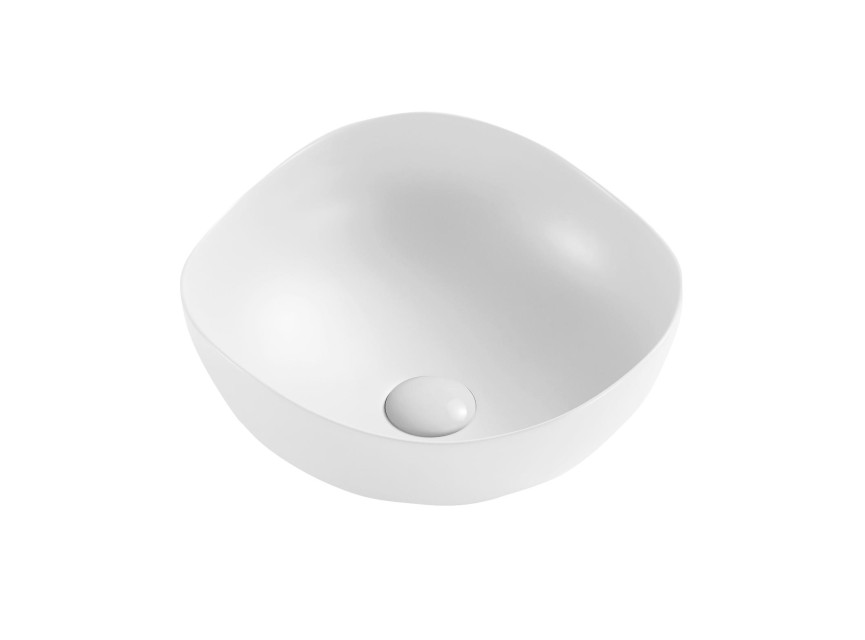 OPPIO - FLOWER Organisch MAT Wit opbouw-waskom Ø=38 cm H=12cm