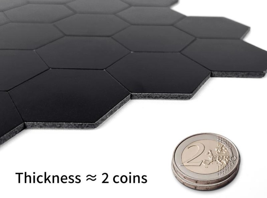 Oppio BLACK Motion MAT Hexagon - Zelfklevende Mozaïek 29.2x25.4x3.3 mm