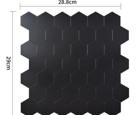 Oppio BLACK Motion MAT Hexagon - Zelfklevende Mozaïek 29.2x25.4x3.3 mm