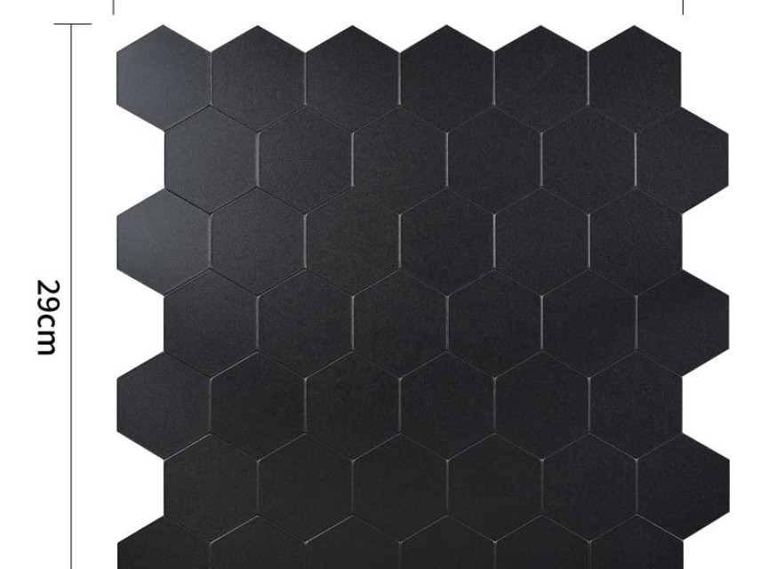 Oppio BLACK Motion MAT Hexagon - Zelfklevende Mozaïek 29.2x25.4x3.3 mm