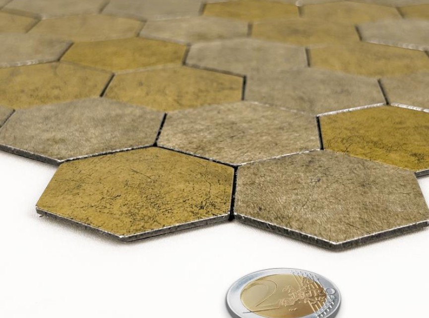 Oppio XL Honey Stone HEXAGON - Zelfklevende Mozaïek 29x28.8x4mm
