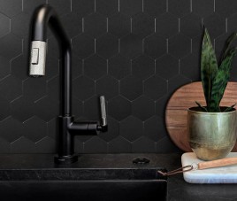Oppio BLACK Motion MAT Hexagon - Zelfklevende Mozaïek 29.2x25.4x3.3 mm
