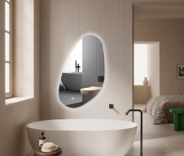 AQUA - 39.2x60 CM ( Randloos ) Toilet / Badkamerspiegel met verlichting