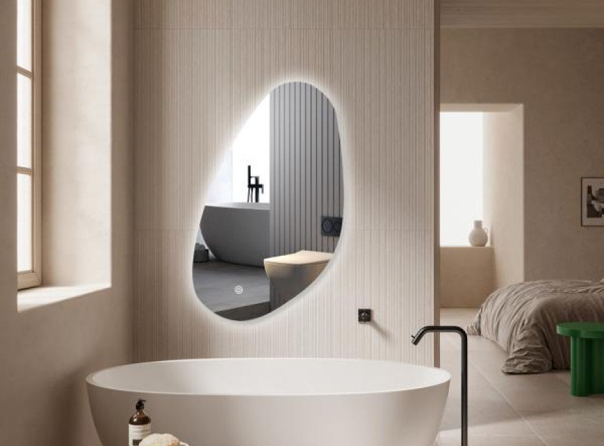 AQUA - 39.2x60 CM ( Randloos ) Toilet / Badkamerspiegel met verlichting
