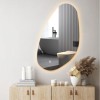 AQUA - 39.2x60 CM ( Randloos ) Toilet / Badkamerspiegel met verlichting