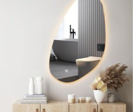 AQUA - 39.2x60 CM ( Randloos ) Toilet / Badkamerspiegel met verlichting