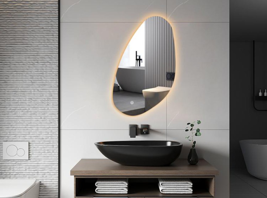 AQUA - 39.2x60 CM ( Randloos ) Toilet / Badkamerspiegel met verlichting