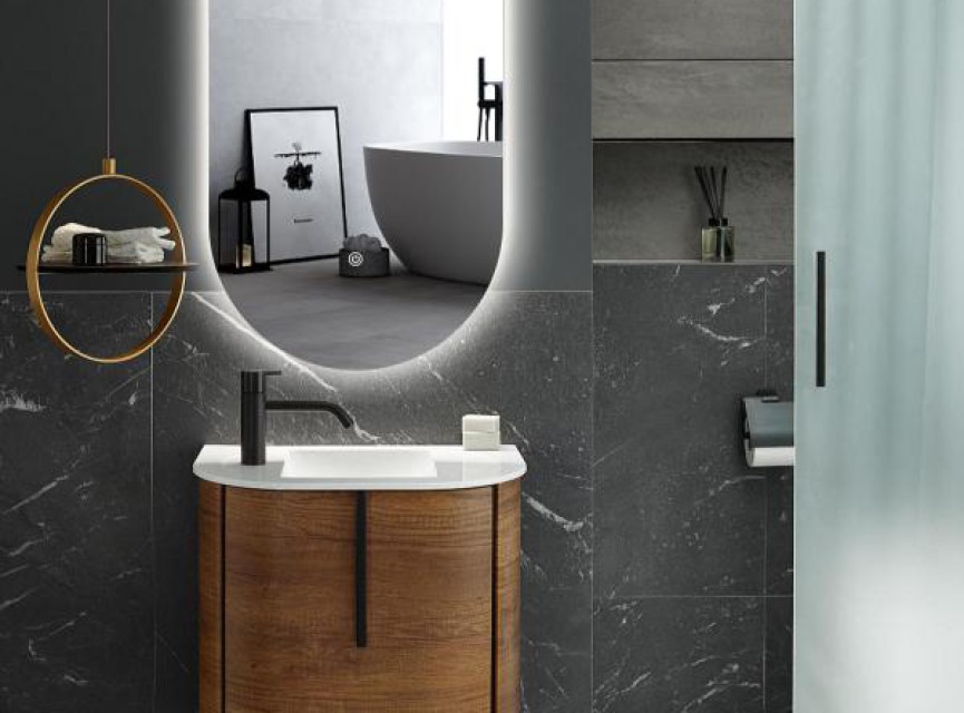 ELLIPS - 40x75 CM ( Randloos ) Toilet / Badkamerspiegel met verlichting